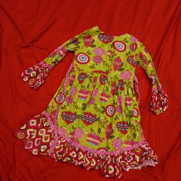 Jelly The Pug-sz 5 5-Dress-Christmas-Holiday-Christmas Tree Balls-Full Skirt - Picture 3 of 4